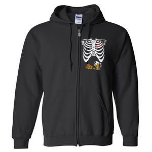 Skeleton Pregnancy B.Eer Pizza Xray Halloween Full Zip Hoodie