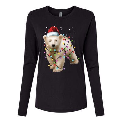 Santa Polar Bear Christmas Bear Lover Funny Gift Womens Cotton Relaxed Long Sleeve T-Shirt