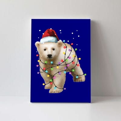 Santa Polar Bear Christmas Bear Lover Funny Gift Canvas