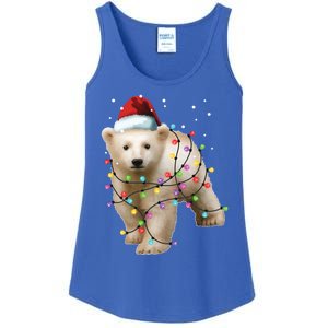 Santa Polar Bear Christmas Bear Lover Funny Gift Ladies Essential Tank