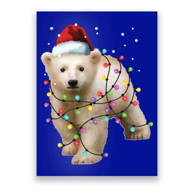 Santa Polar Bear Christmas Bear Lover Funny Gift Poster