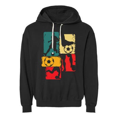 Soccer Player Boy Men Garment-Dyed Fleece Hoodie