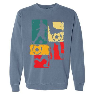 Soccer Player Boy Men Garment-Dyed Sweatshirt