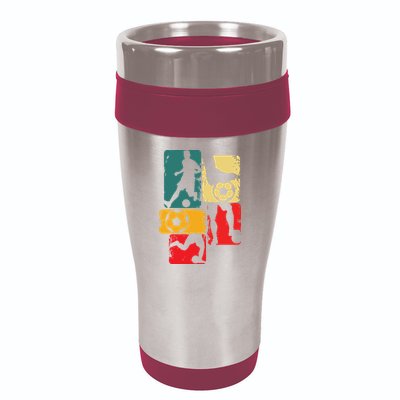 Soccer Player Boy Men 16oz Travel Tumbler