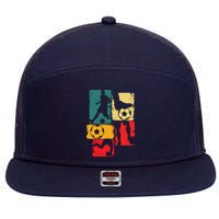 Soccer Player Boy Men 7 Panel Mesh Trucker Snapback Hat
