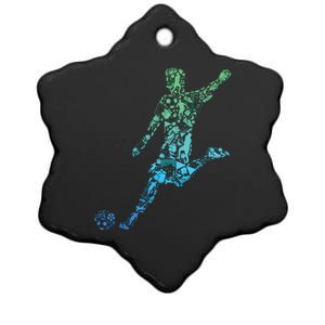 Soccer Player Boy Men Ceramic Star Ornament