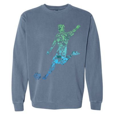 Soccer Player Boy Men Garment-Dyed Sweatshirt