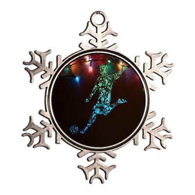 Soccer Player Boy Men Metallic Star Ornament