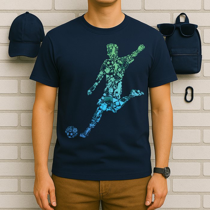 Soccer Player Boy Men T-Shirt