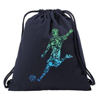 Soccer Player Boy Men Drawstring Bag