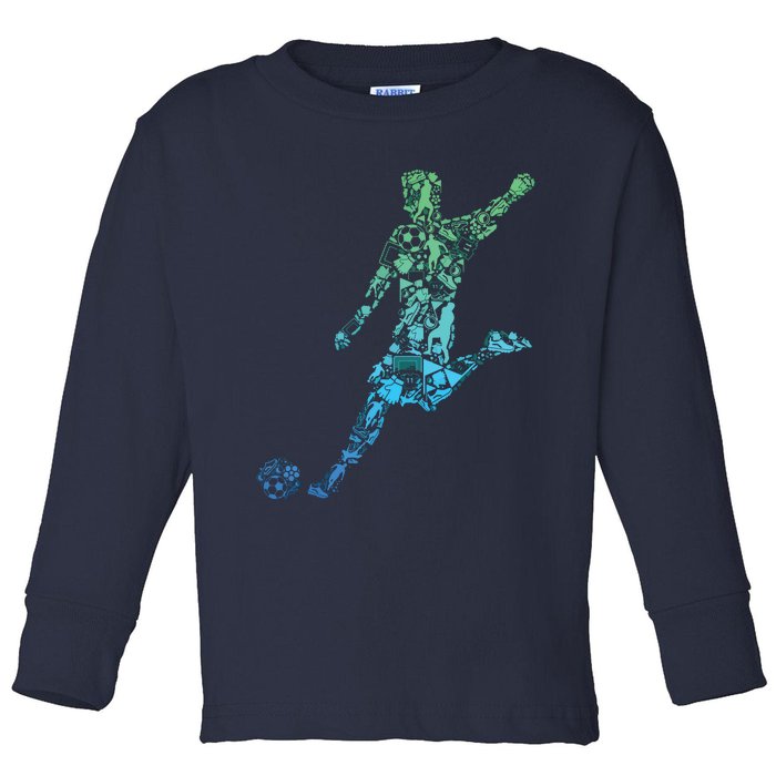 Soccer Player Boy Men Toddler Long Sleeve Shirt