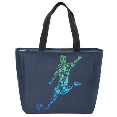 Soccer Player Boy Men Zip Tote Bag