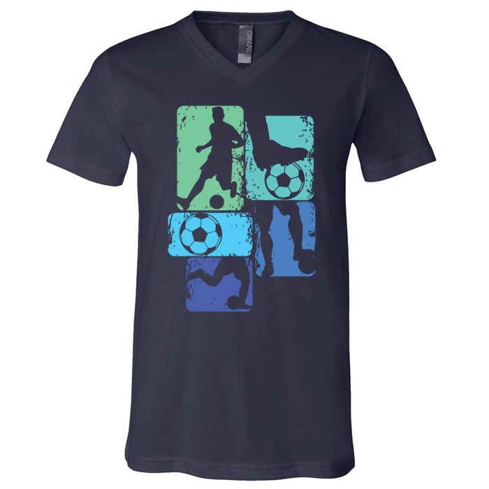 Soccer Player Boy V-Neck T-Shirt