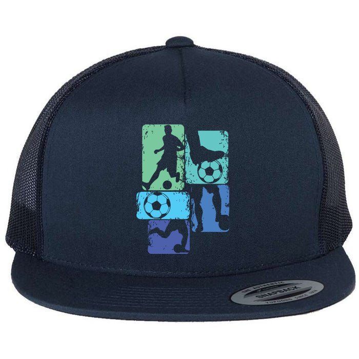 Soccer Player Boy Flat Bill Trucker Hat