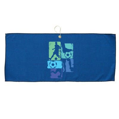 Soccer Player Boy Large Microfiber Waffle Golf Towel