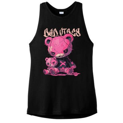 Stitched Plush Bear Cute Gothic Ladies PosiCharge Tri-Blend Wicking Tank