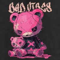 Stitched Plush Bear Cute Gothic 7 Panel Mesh Trucker Snapback Hat