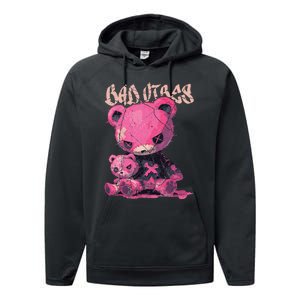 Stitched Plush Bear Cute Gothic Performance Fleece Hoodie