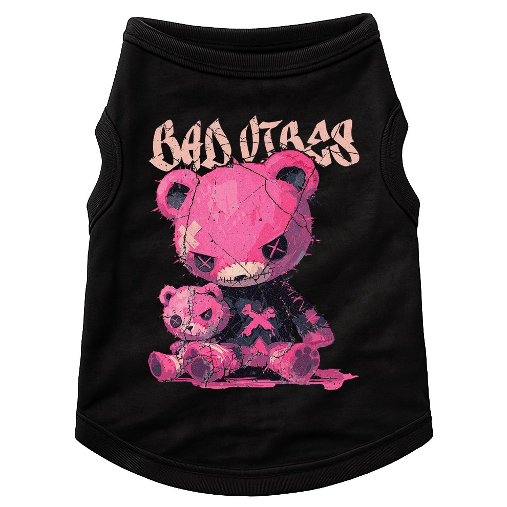 Stitched Plush Bear Cute Gothic Doggie Tank