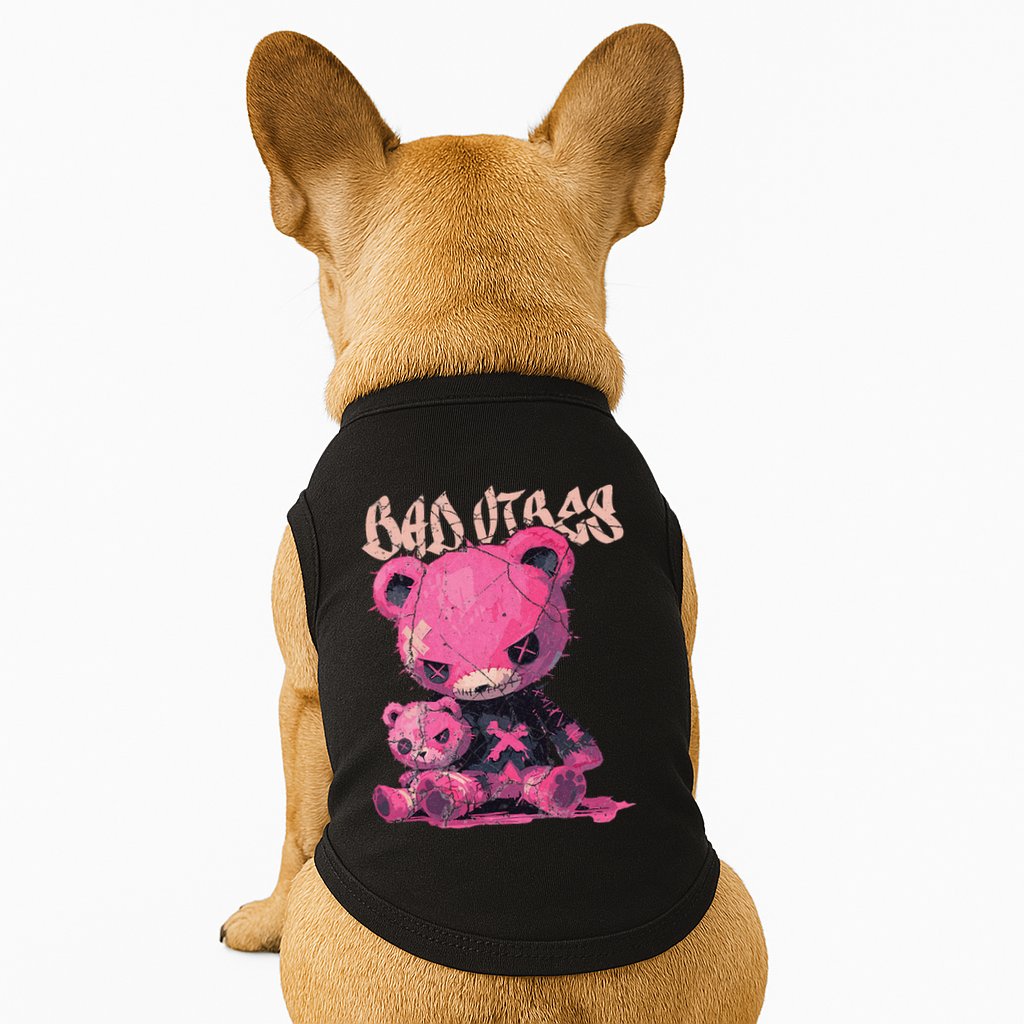 Stitched Plush Bear Cute Gothic Doggie Tank