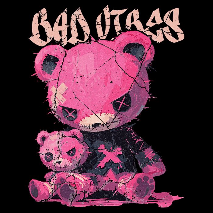 Stitched Plush Bear Cute Gothic Doggie Tank
