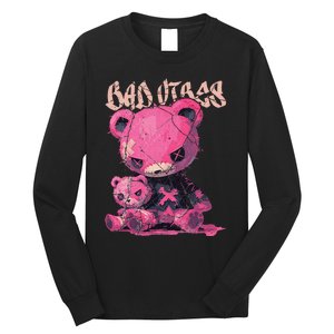 Stitched Plush Bear Cute Gothic Long Sleeve Shirt