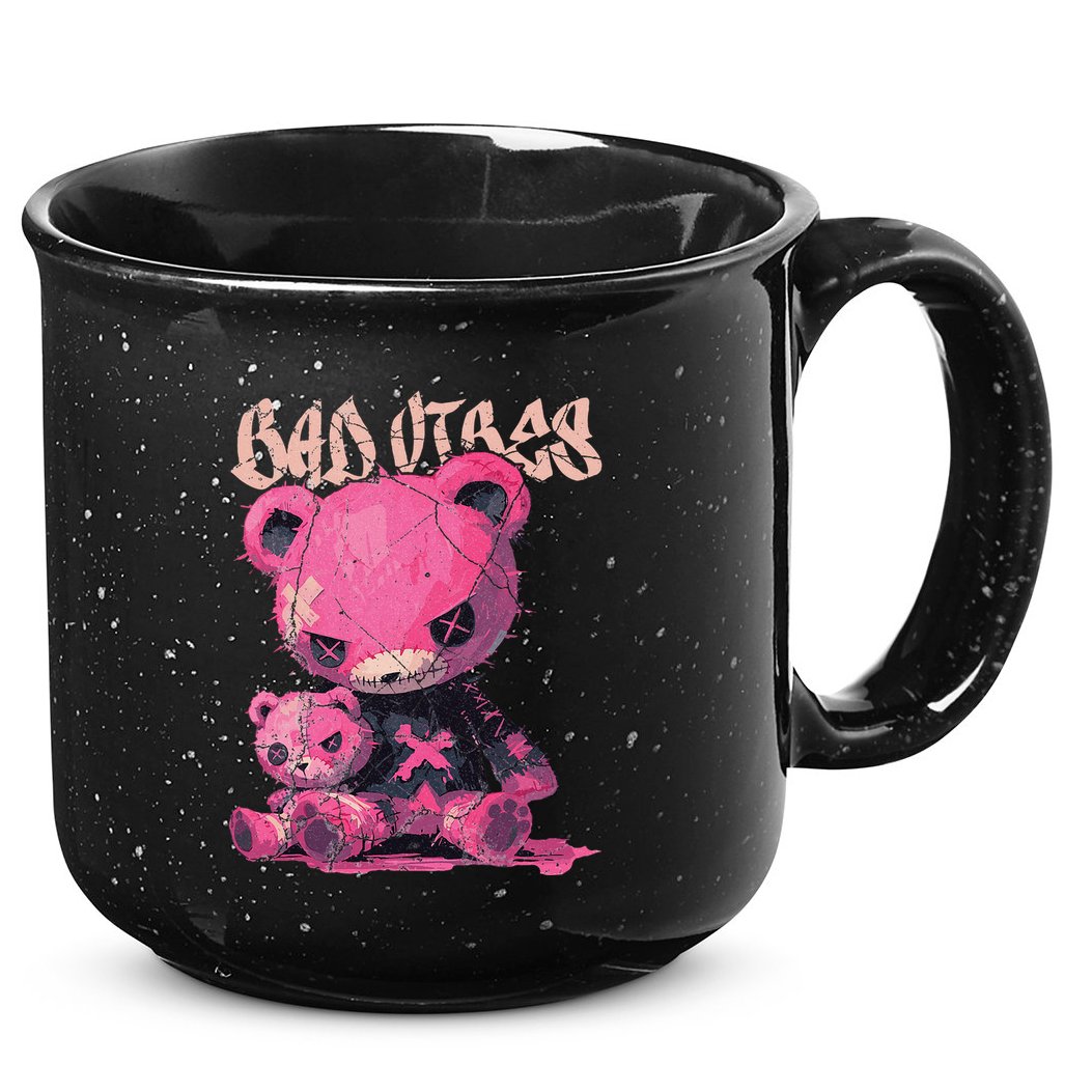 Stitched Plush Bear Cute Gothic 15oz Campfire Ceramic Mug