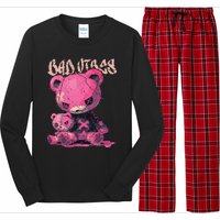 Stitched Plush Bear Cute Gothic Long Sleeve Pajama Set