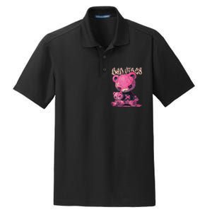 Stitched Plush Bear Cute Gothic Dry Zone Grid Polo