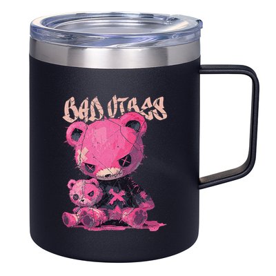 Stitched Plush Bear Cute Gothic 12oz Stainless Steel Coffee Mug