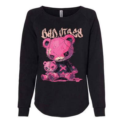 Stitched Plush Bear Cute Gothic Womens California Wash Sweatshirt