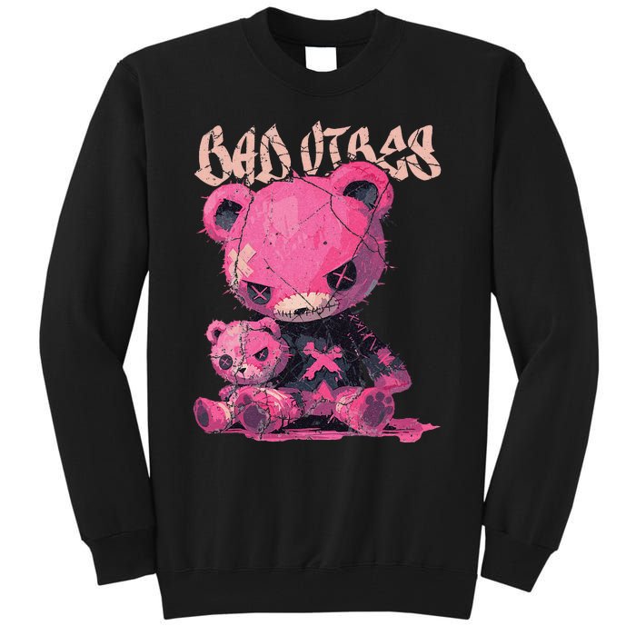 Stitched Plush Bear Cute Gothic Tall Sweatshirt