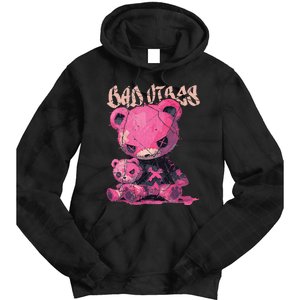 Stitched Plush Bear Cute Gothic Tie Dye Hoodie