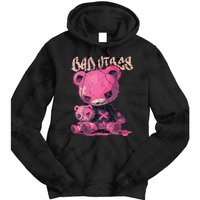 Stitched Plush Bear Cute Gothic Tie Dye Hoodie