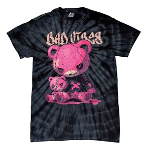 Stitched Plush Bear Cute Gothic Tie-Dye T-Shirt