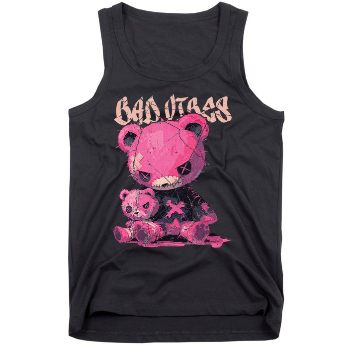 Stitched Plush Bear Cute Gothic Tank Top