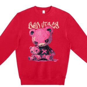 Stitched Plush Bear Cute Gothic Premium Crewneck Sweatshirt