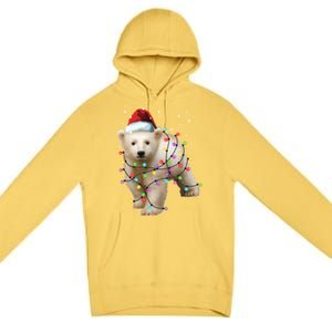 Santa Polar Bear Christmas Bear Lover Gift Premium Pullover Hoodie