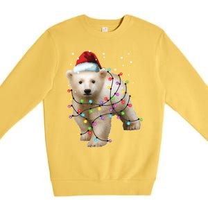 Santa Polar Bear Christmas Bear Lover Gift Premium Crewneck Sweatshirt