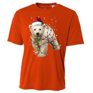 Santa Polar Bear Christmas Bear Lover Gift Cooling Performance Crew T-Shirt