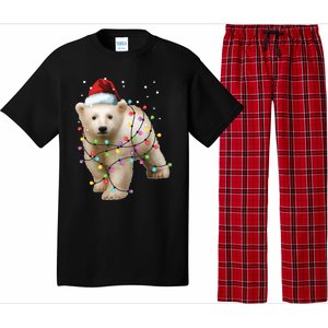 Santa Polar Bear Christmas Bear Lover Gift Pajama Set