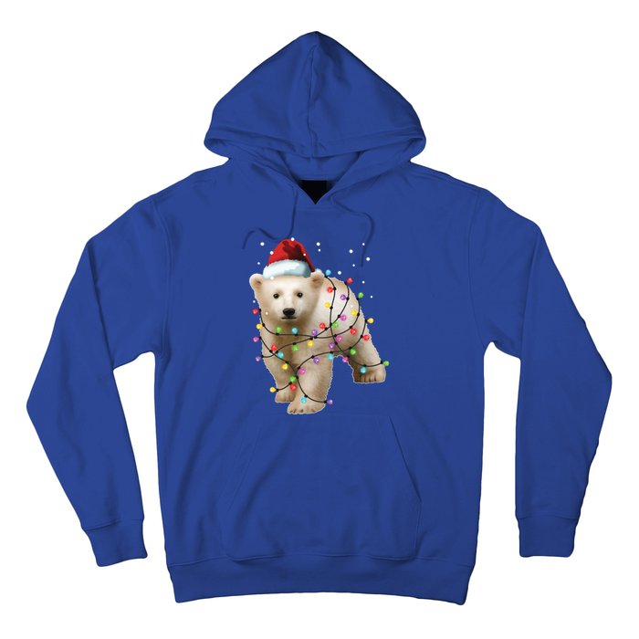 Santa Polar Bear Christmas Bear Lover Gift Hoodie