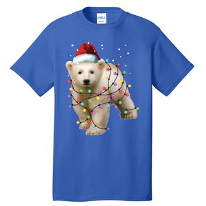 Santa Polar Bear Christmas Bear Lover Gift Tall T-Shirt