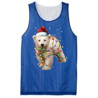 Santa Polar Bear Christmas Bear Lover Gift Mesh Reversible Basketball Jersey Tank