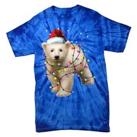 Santa Polar Bear Christmas Bear Lover Gift Tie-Dye T-Shirt