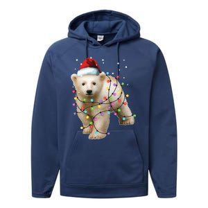 Santa Polar Bear Christmas Bear Lover Gift Performance Fleece Hoodie