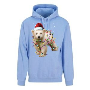 Santa Polar Bear Christmas Bear Lover Gift Unisex Surf Hoodie