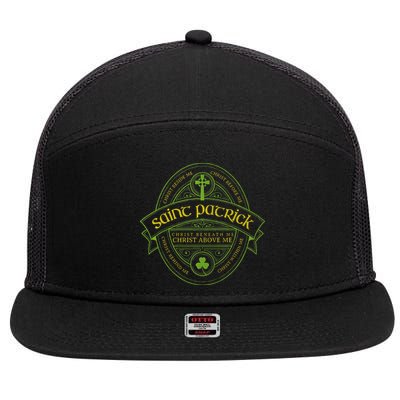 St Patrick Breastplate Prayer Catholic Saint Patricks Day 7 Panel Mesh Trucker Snapback Hat