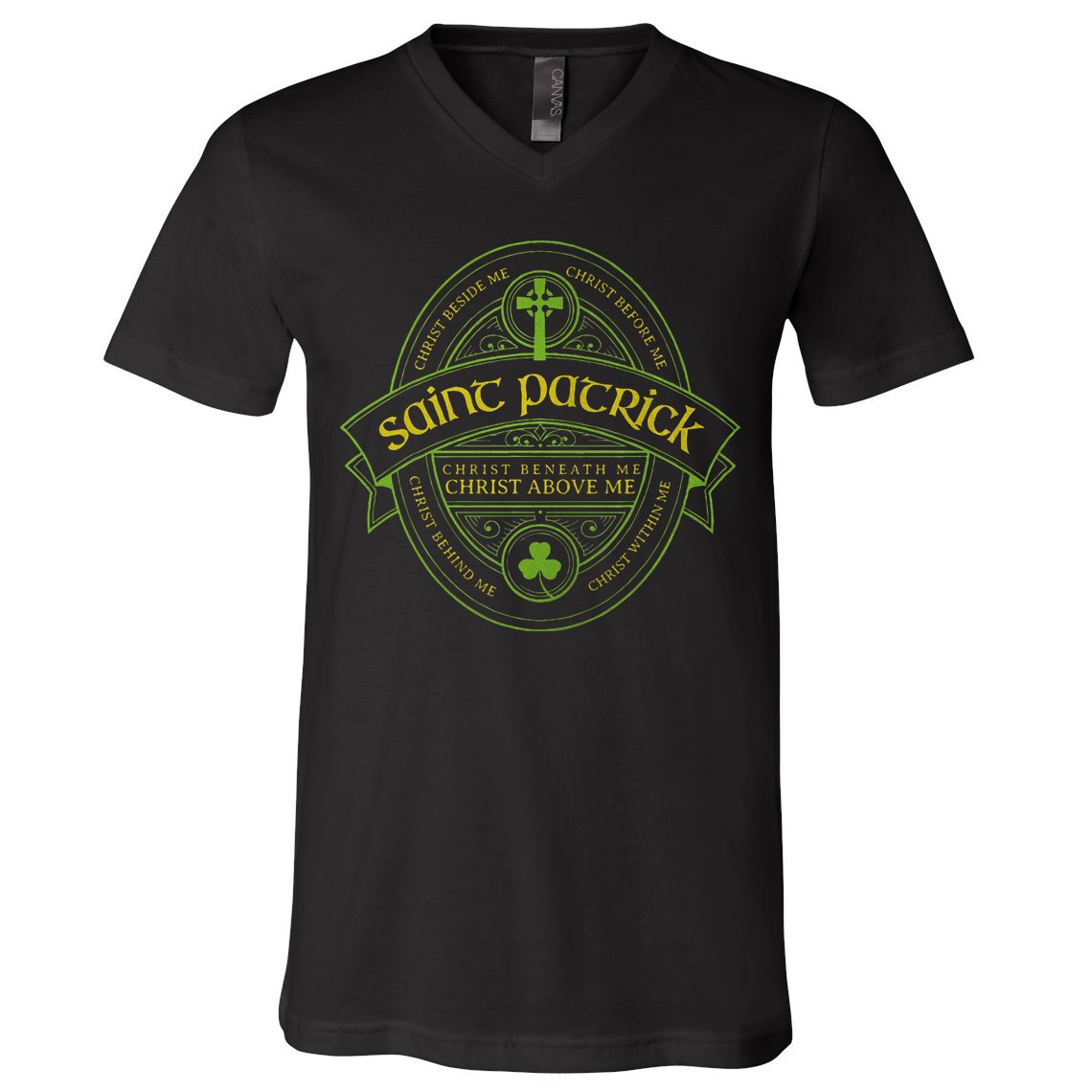 St Patrick Breastplate Prayer Catholic Saint Patricks Day V-Neck T-Shirt