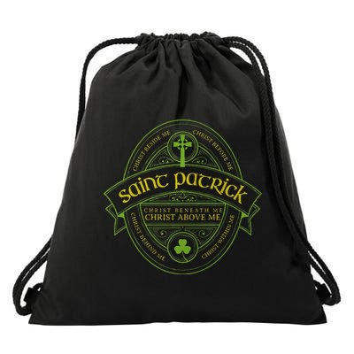 St Patrick Breastplate Prayer Catholic Saint Patricks Day Drawstring Bag